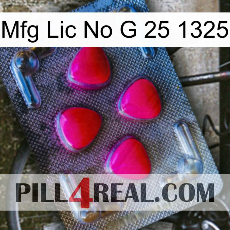 Mfg Lic No G 25 1325 13